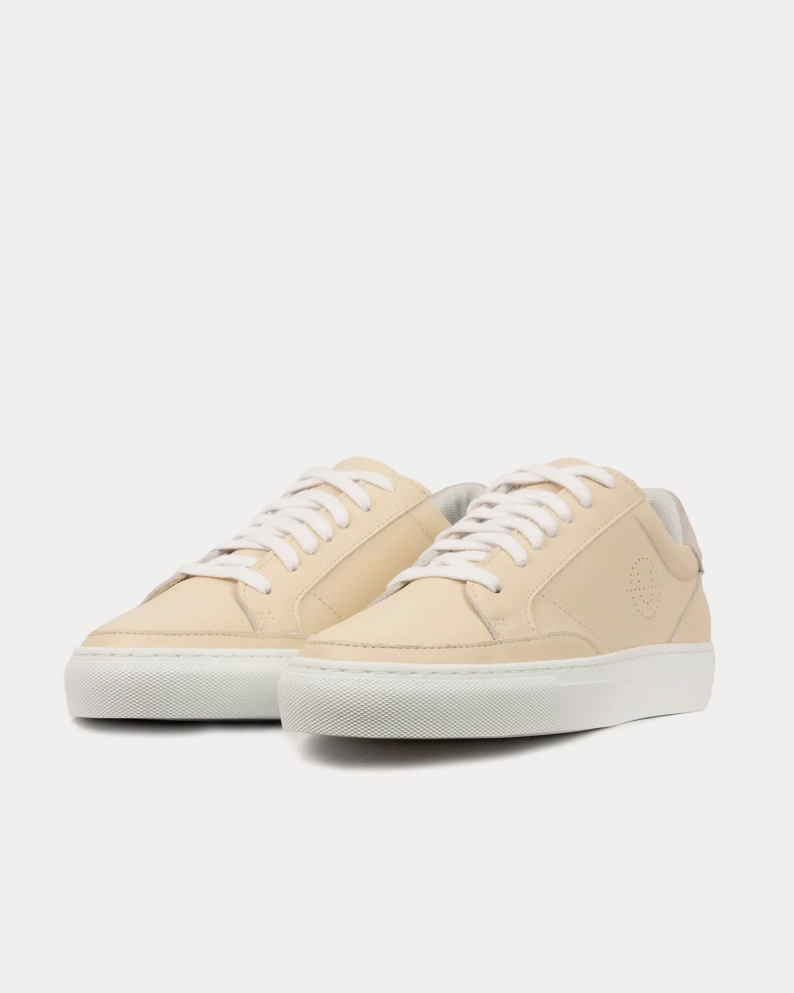 Unseen Footwear Helier Leather & Suede Beige / Bone Low Top Sneakers - 3