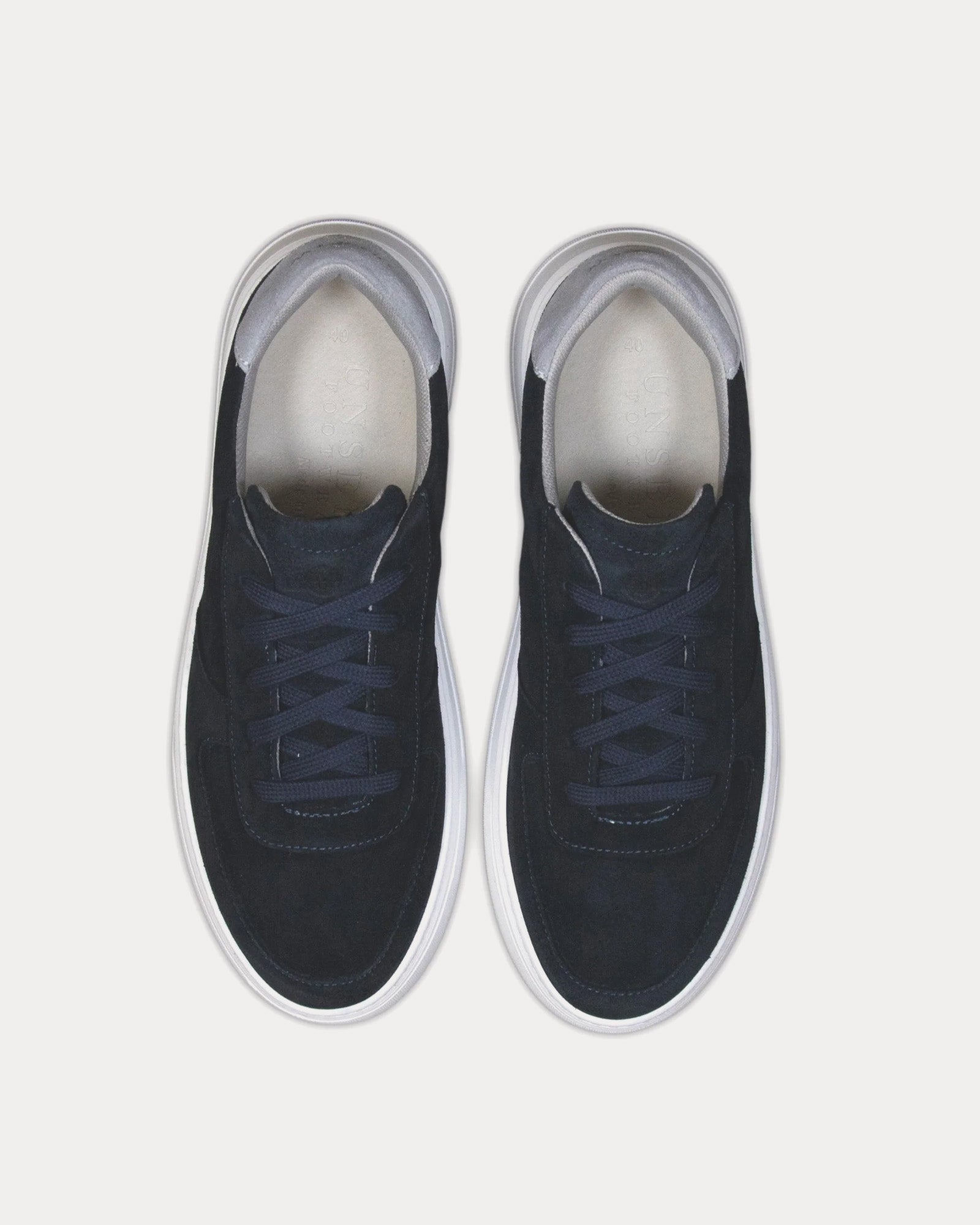 Unseen Footwear Marais Suede Navy / Grey Low Top Sneakers - 2