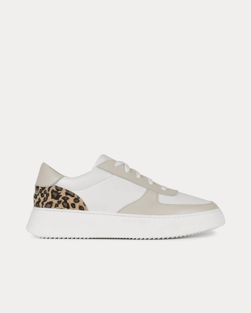 Unseen Footwear Marais Leather & Suede Sand / Leopard Low Top Sneakers - 1