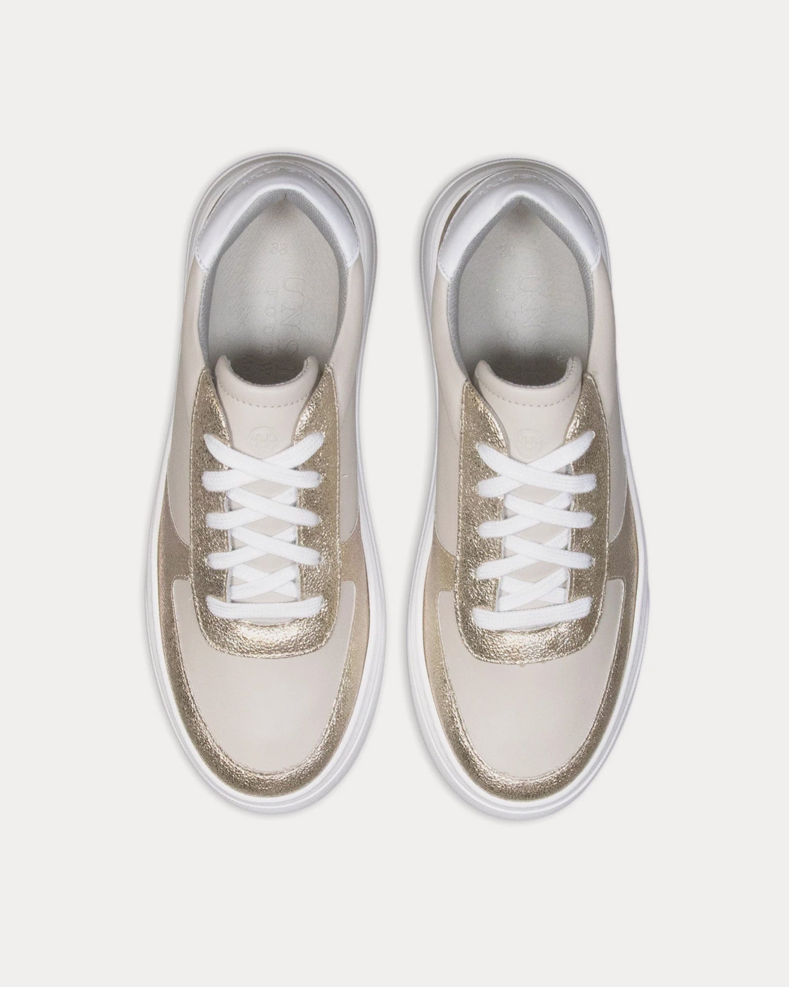 Unseen Footwear Marais Leather Gold / White Low Top Sneakers - 2