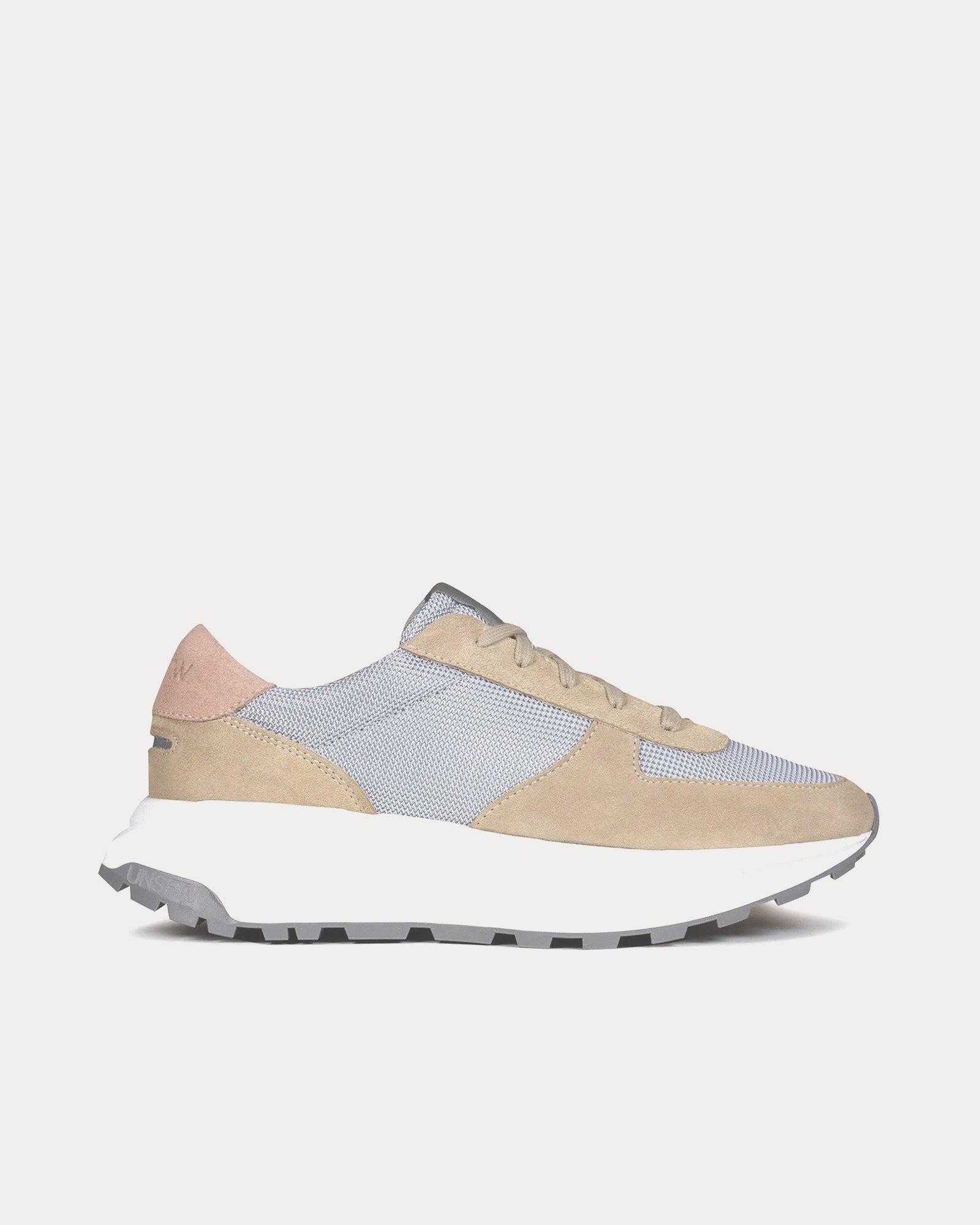 Unseen Footwear Trinity Leather & Suede Sand / Pink Low Top Sneakers - 1