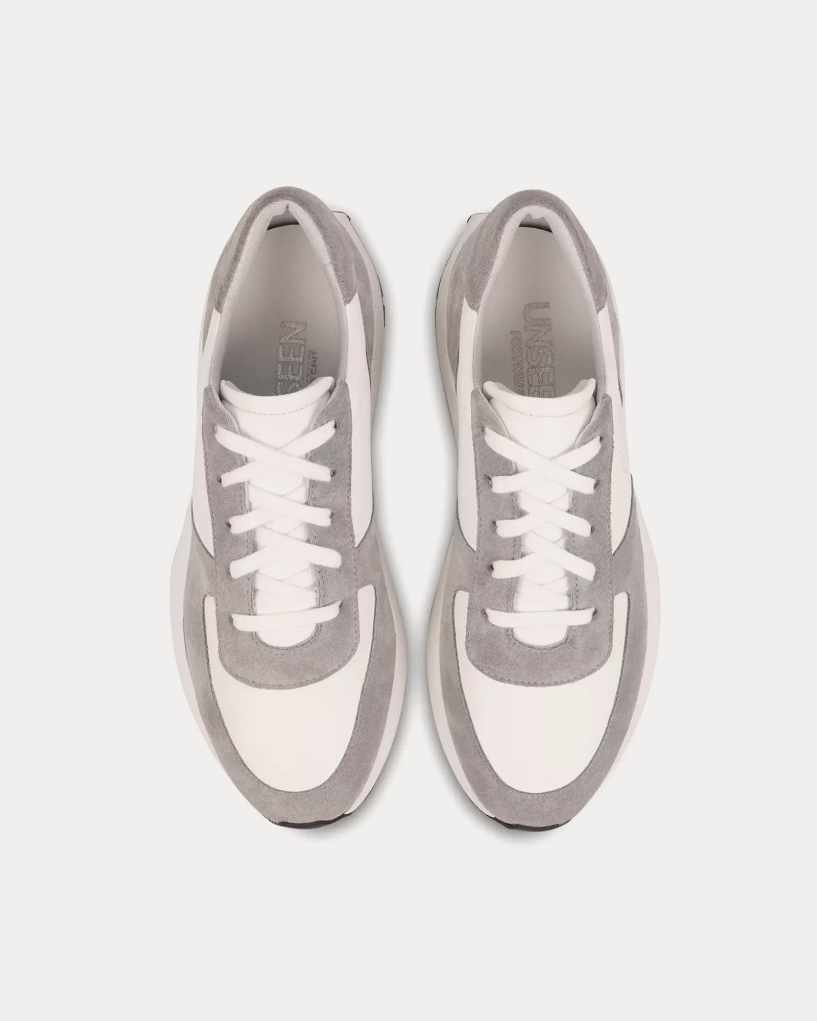 Unseen Footwear Trinity Leather & Suede Grey / White Low Top Sneakers - 2