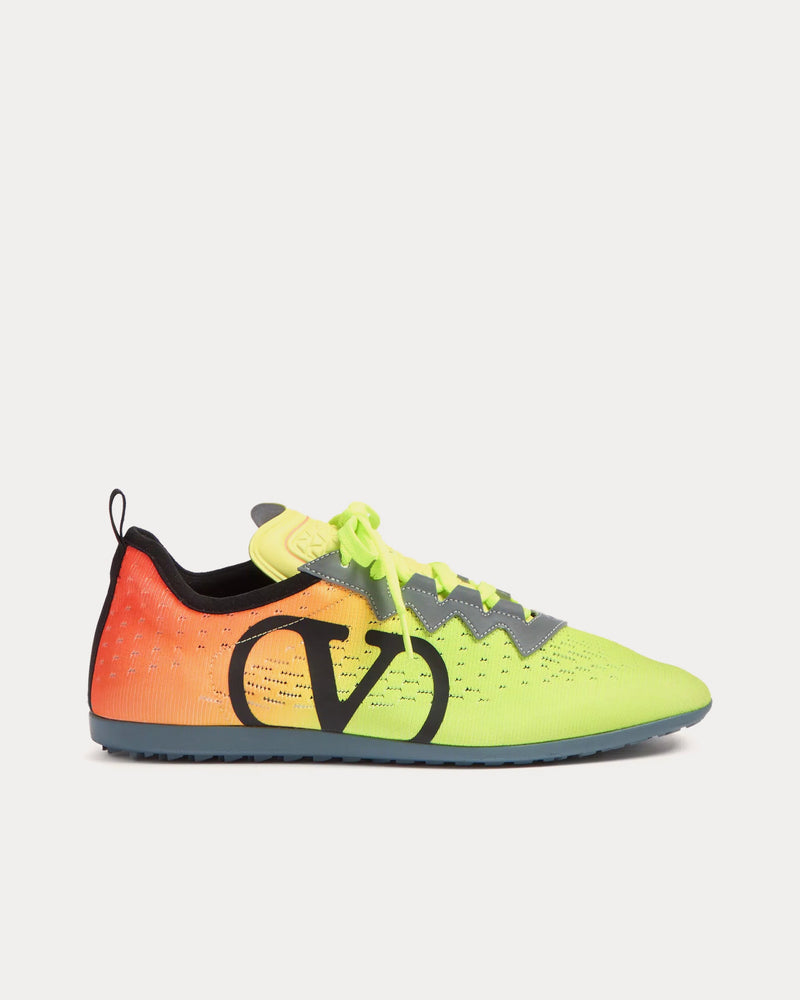 Valentino Chromathon Technical Fabric Lime / Orange Fluo / Black / Grey Low Top Sneakers - 1