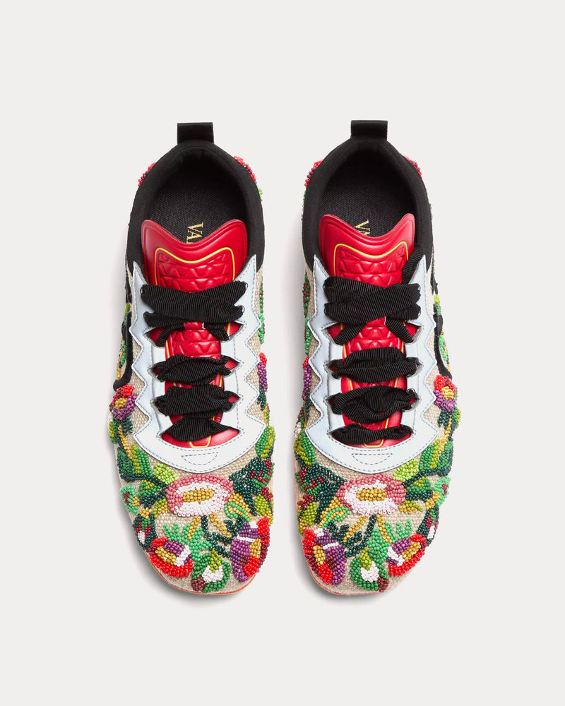 Valentino Chromathon Canvas with Floral Embroidery Multi Low Top Sneakers - 2