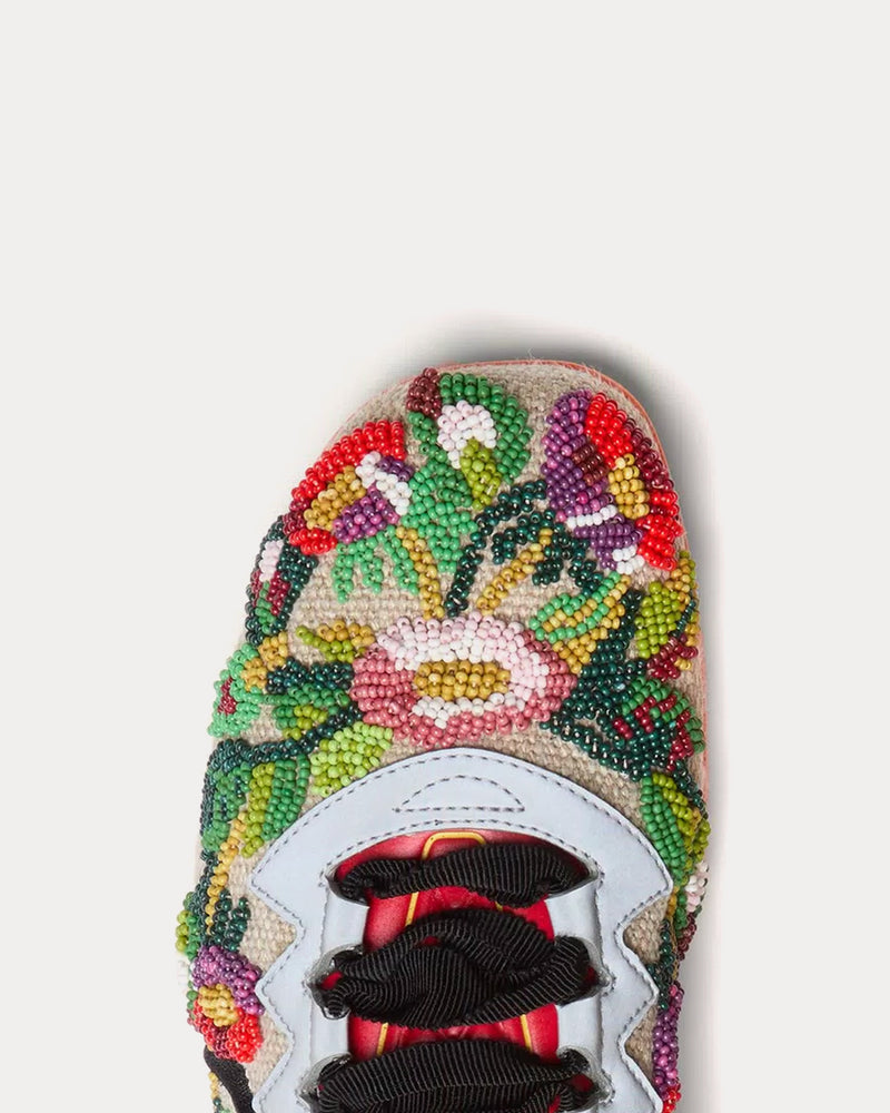 Valentino Chromathon Canvas with Floral Embroidery Multi Low Top Sneakers - 5