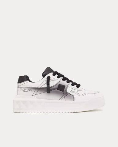 Valentino One Stud XL Nappa Leather White / Black Low Top Sneakers