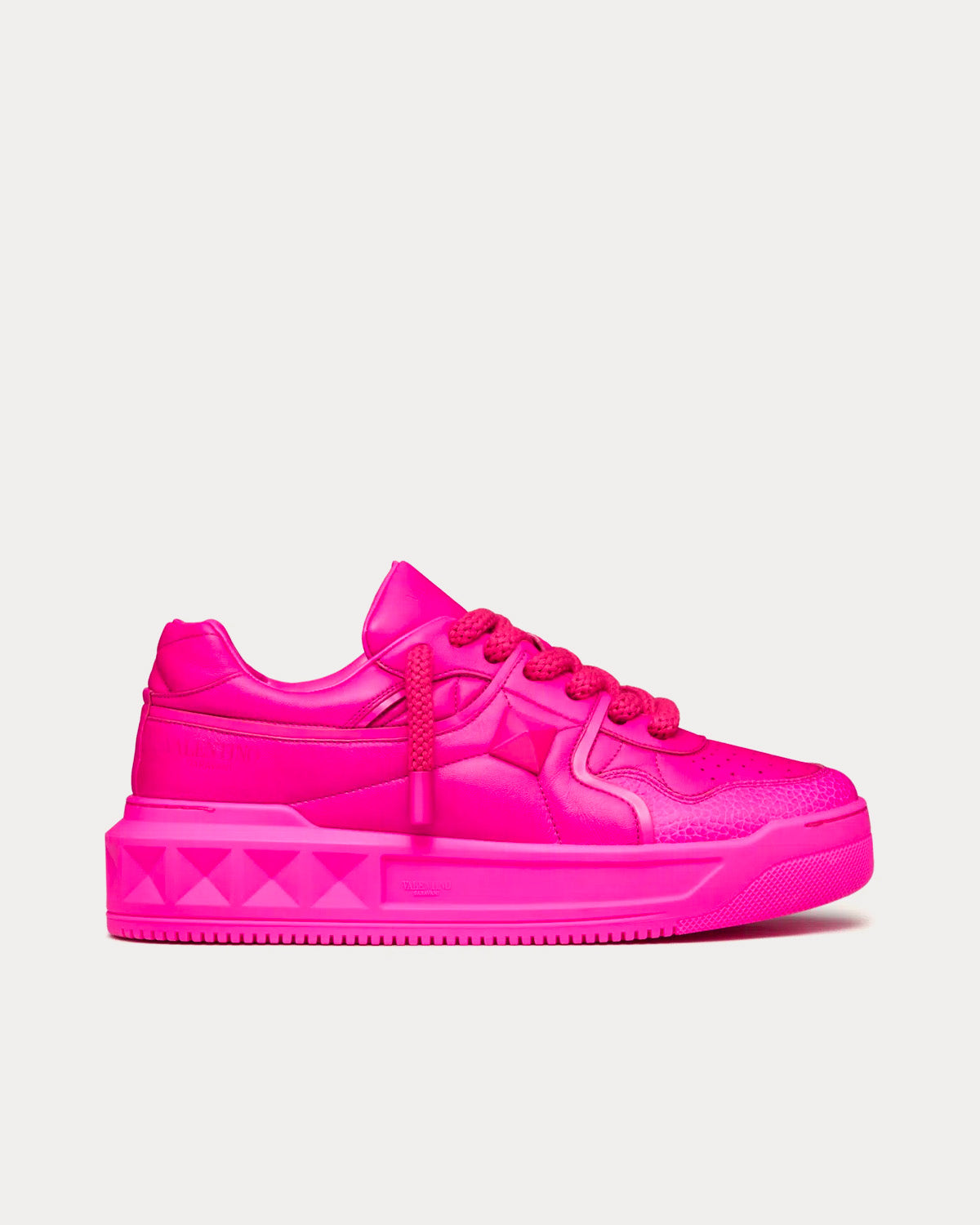 Valentino One Stud XL Nappa Leather Pink PP Low Top Sneakers - 1