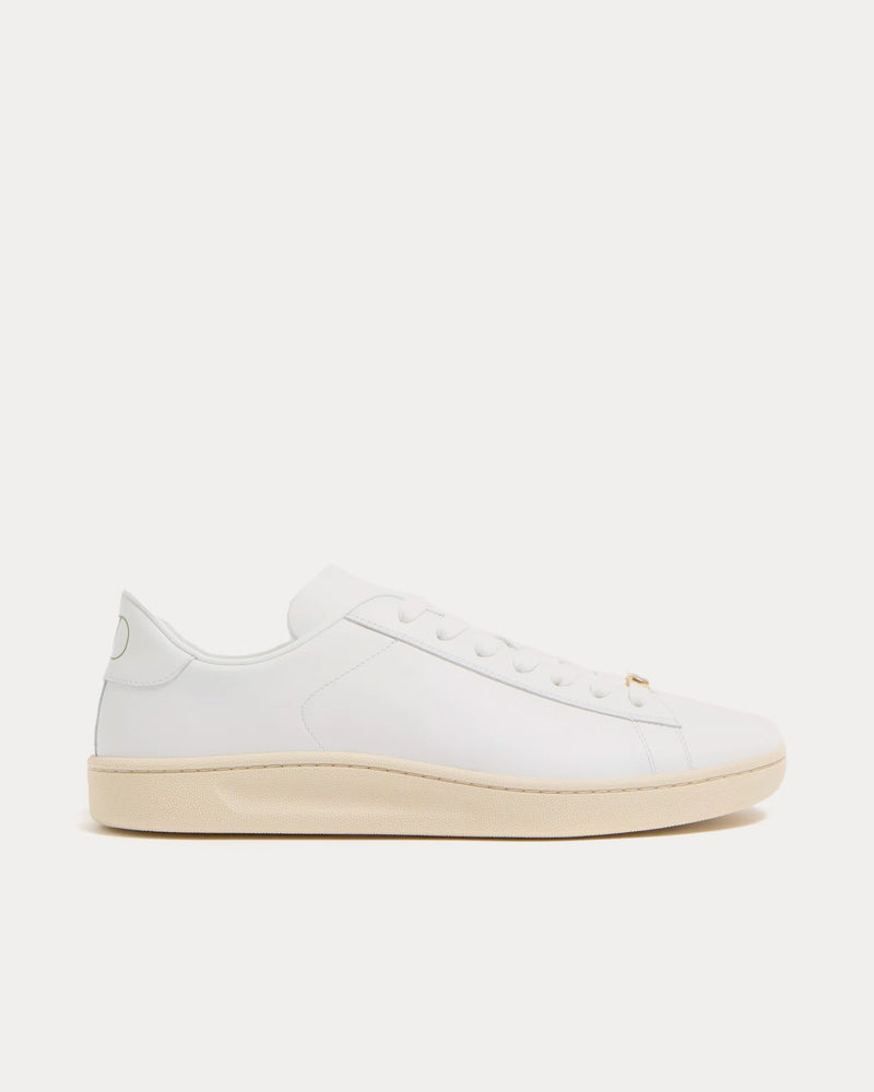 Valentino Royco Nappa Calfskin White Low Top Sneakers - 1