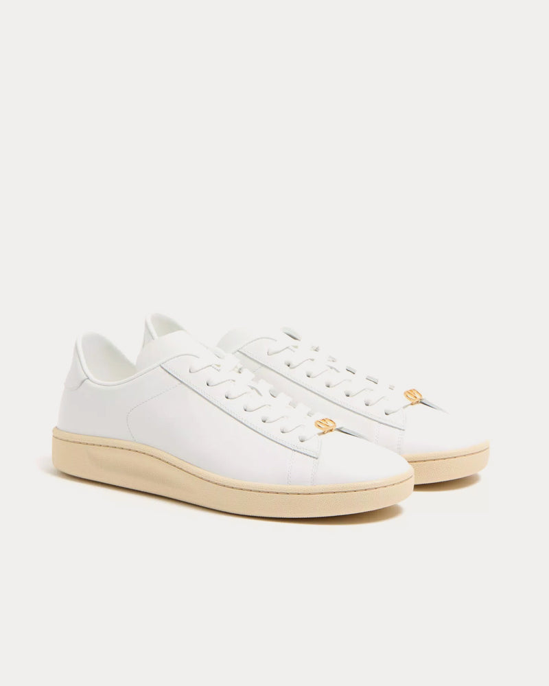 Valentino Royco Nappa Calfskin White Low Top Sneakers - 3