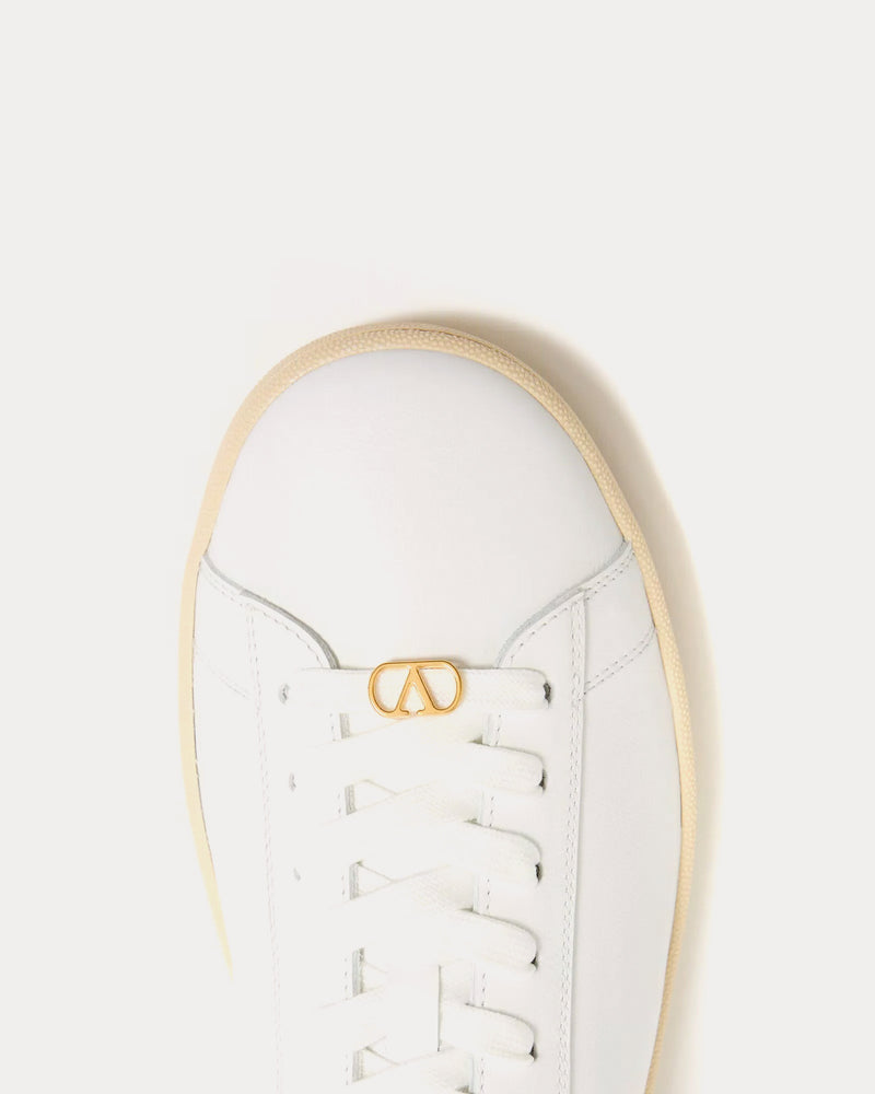 Valentino Royco Nappa Calfskin White Low Top Sneakers - 5