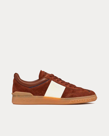 Valentino Upvillage Leather Chocolate / Ivory Low Top Sneakers