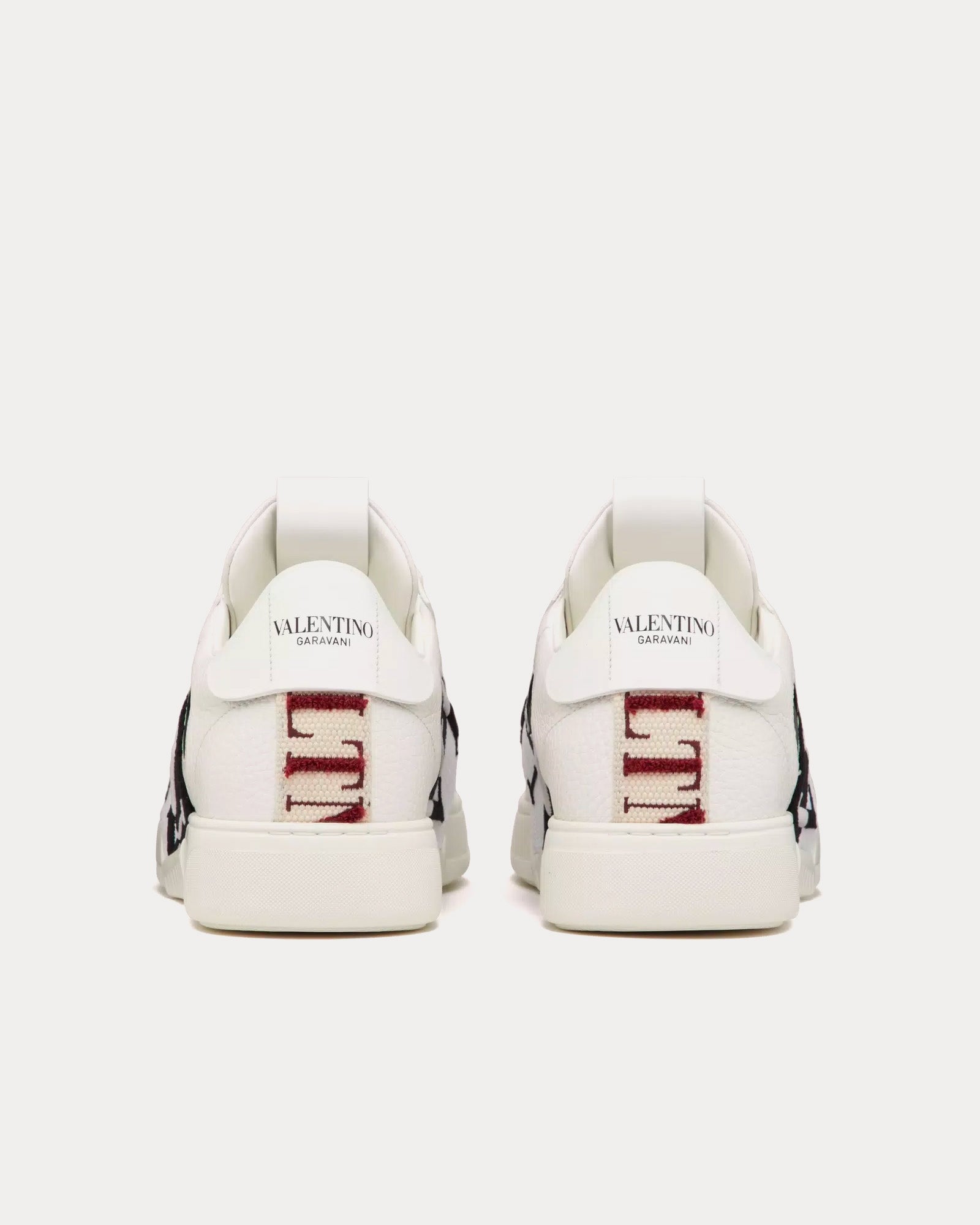 Valentino VL7N Calfskin & Fabric Banded White / Black / Mint / Ruby Low Top Sneakers - 3