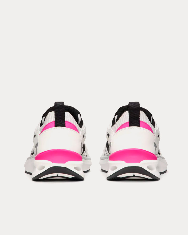 Valentino Vlogo Easyjog Calfskin & Fabric White / Pink PP / Pastel Grey Low Top Sneakers - 4