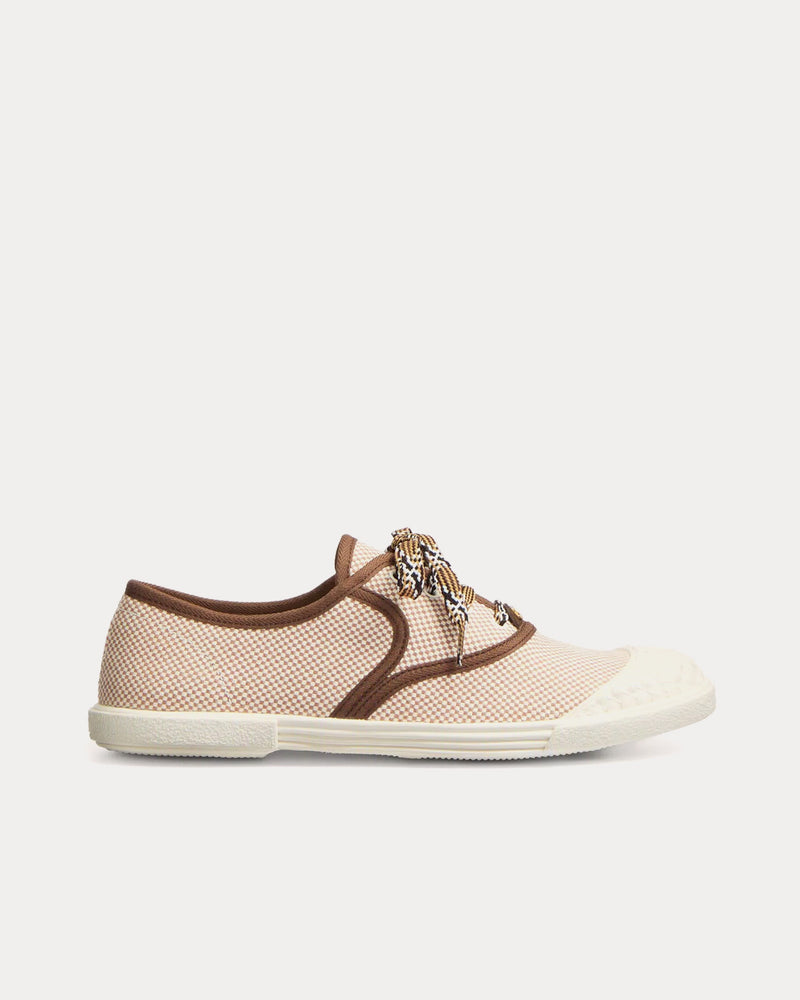 Valentino Bay By Bay Canvas Tobacco Low Top Sneakers - 1