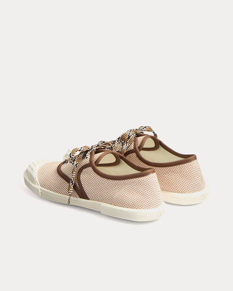 Valentino Bay By Bay Canvas Tobacco Low Top Sneakers - 4