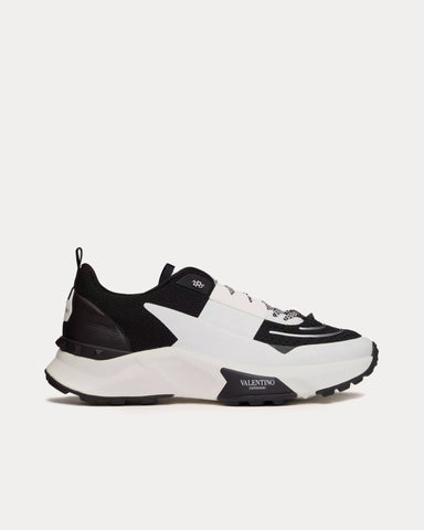 Valentino True Act Mesh & Rubberised Fabric Black / White Low Top Sneakers