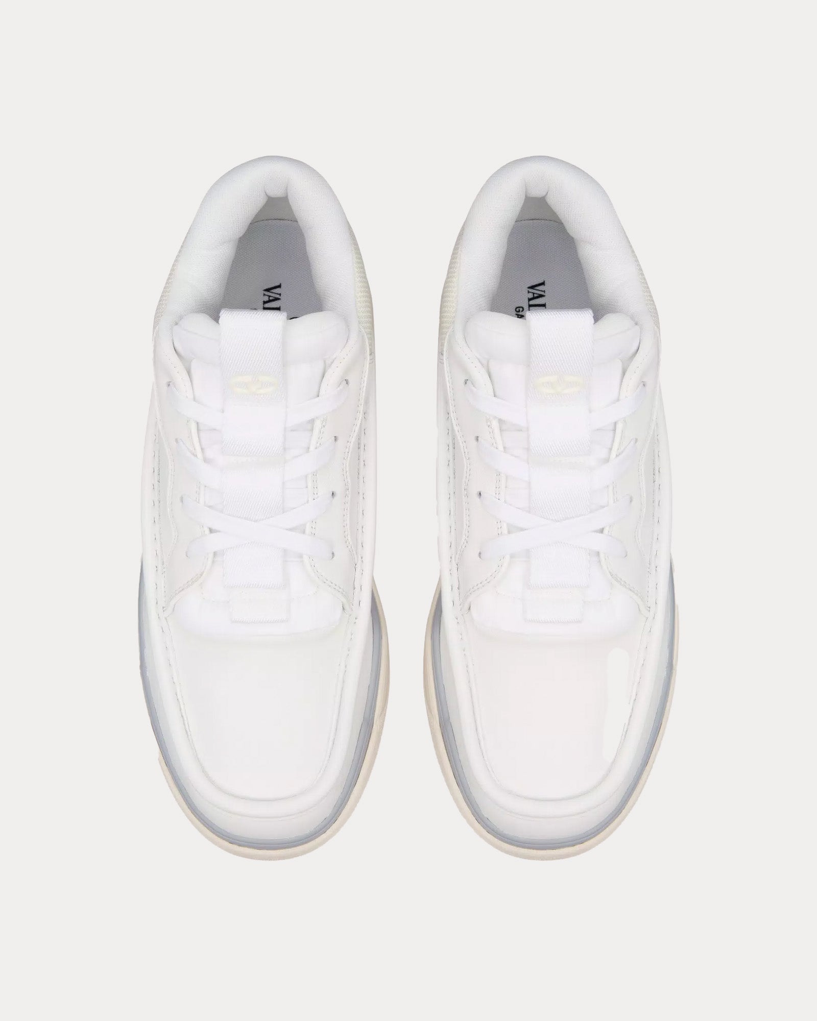 Valentino Runboot Calfskin Leather White Mid Top Sneakers - 2