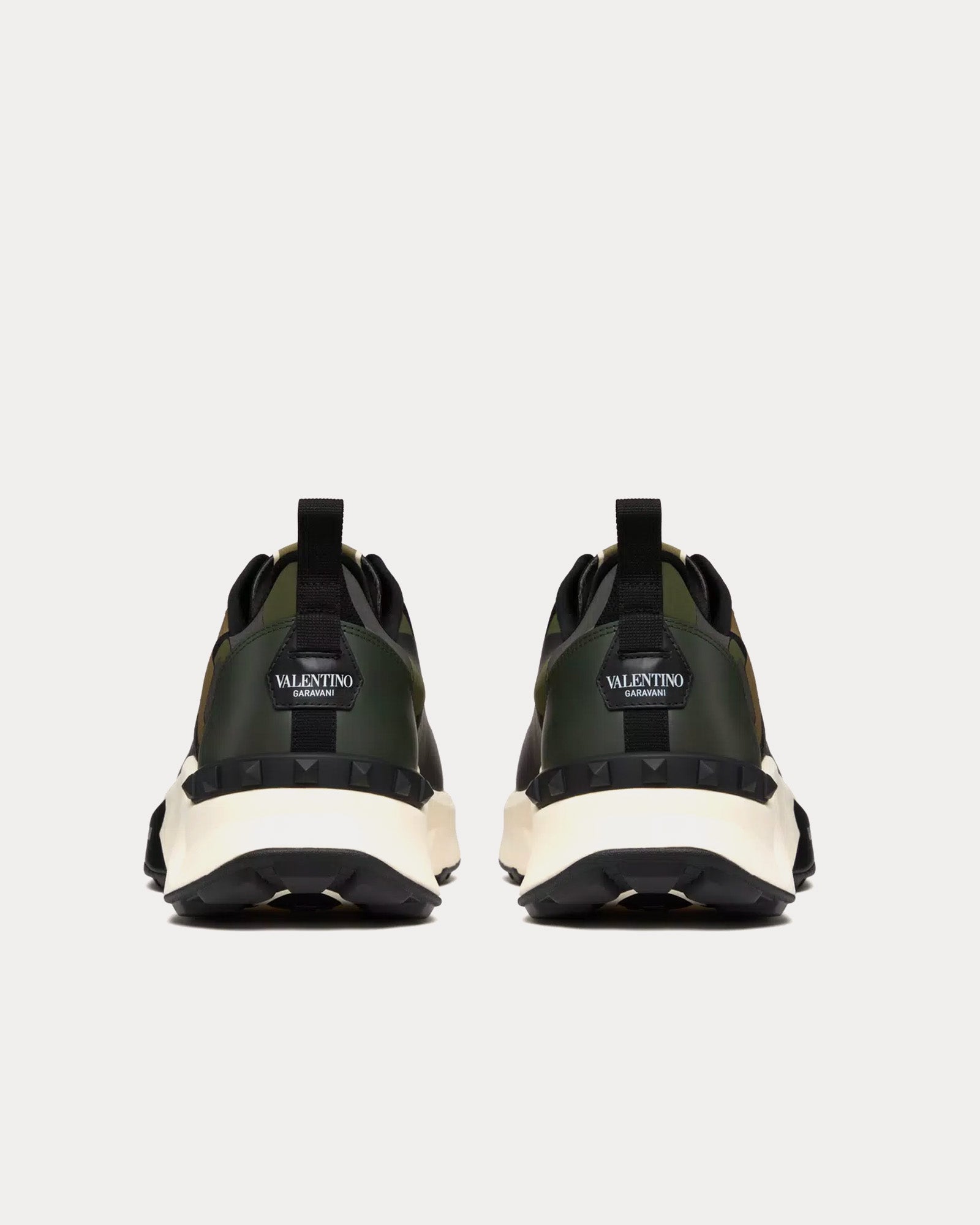 Valentino True Act Camouflage Rubberised Fabric Black / Khaki / Dark Grey Low Top Sneakers - 3