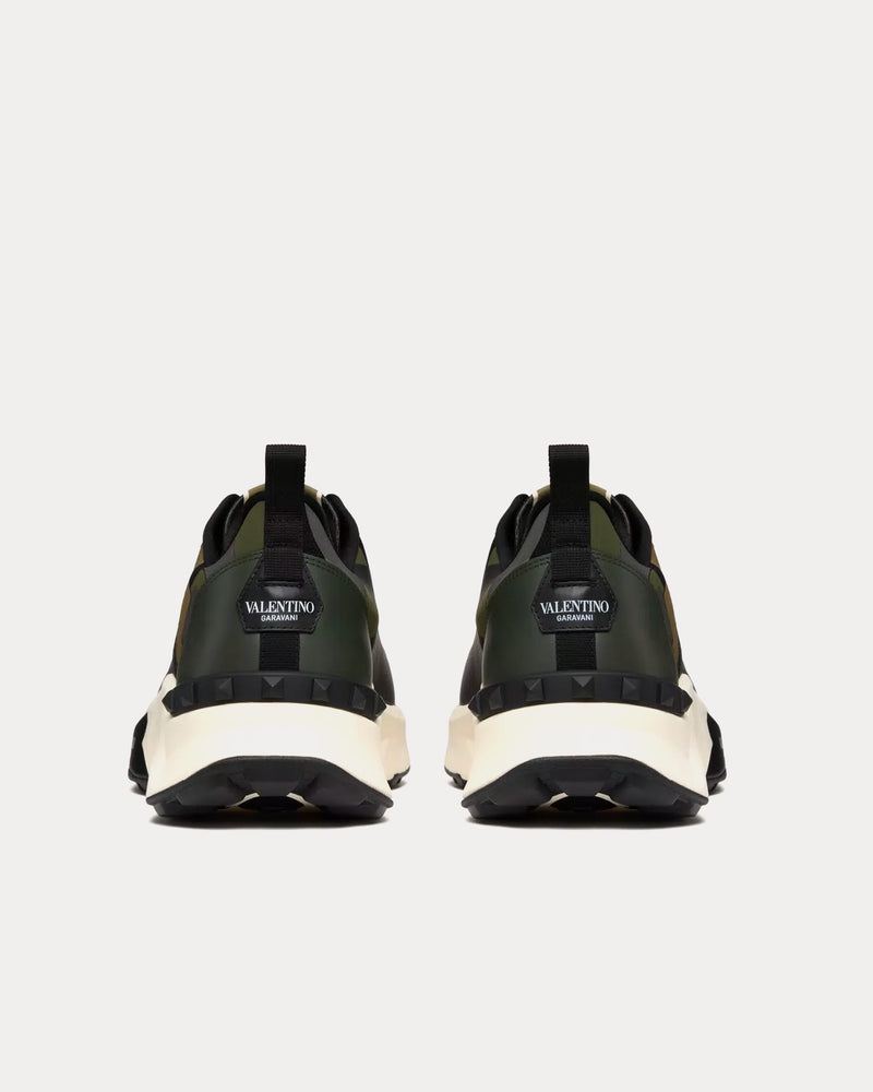 Valentino True Act Camouflage Rubberised Fabric Black / Khaki / Dark Grey Low Top Sneakers - 3