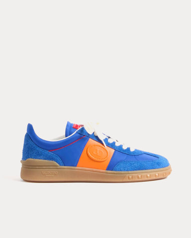 Valentino Upvillage Crust Leather & Nylon Acid Bluette Low Top Sneakers