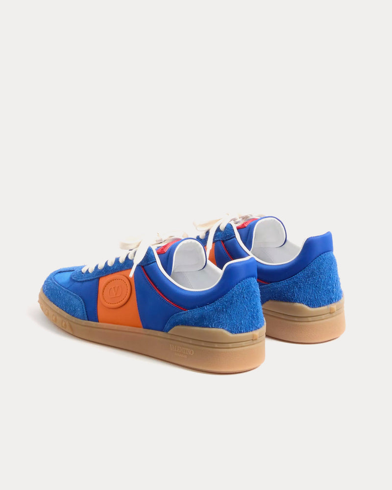 Valentino Upvillage Crust Leather & Nylon Acid Bluette Low Top Sneakers - 3