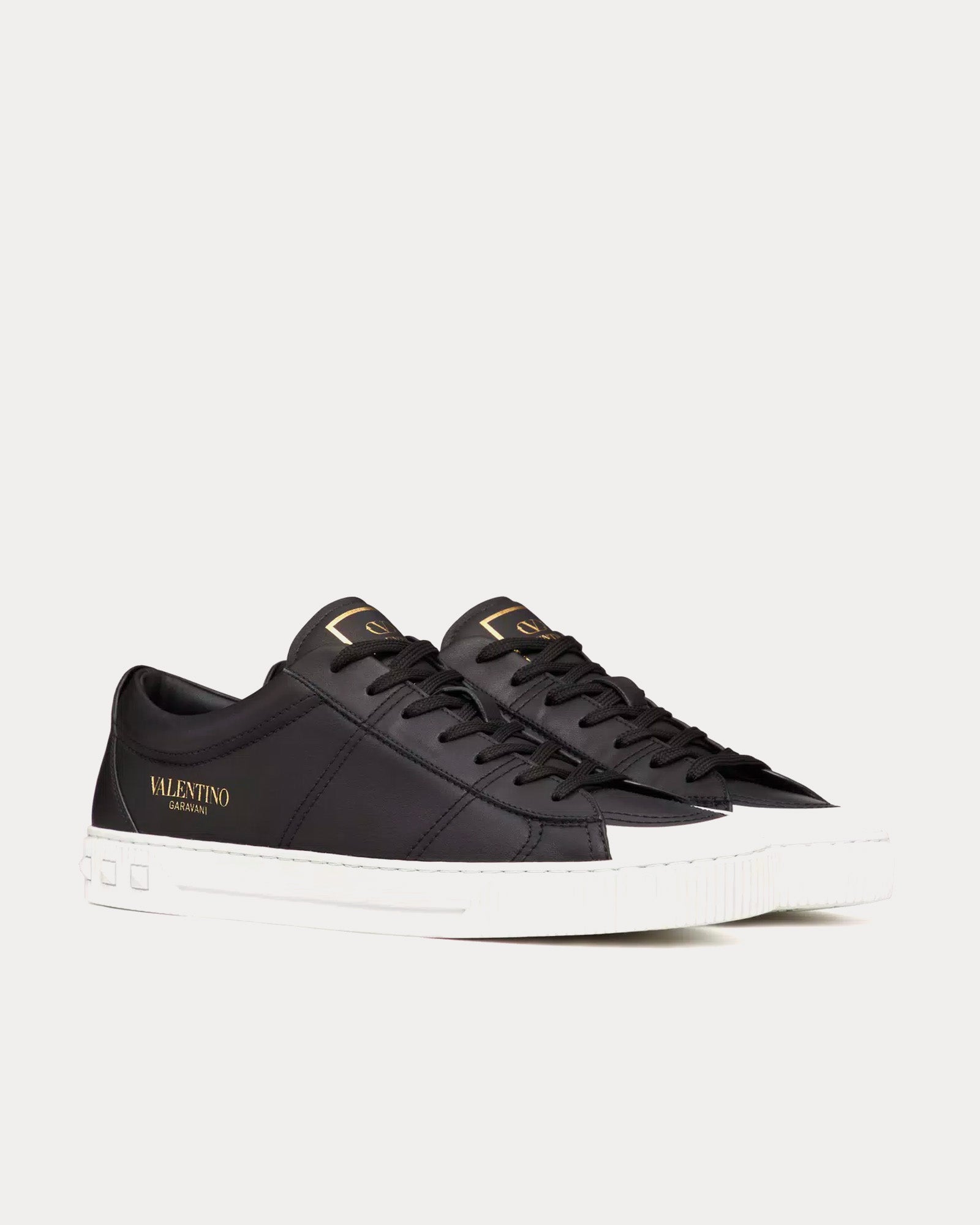 Valentino Cityplanet Calfskin Black Low Top Sneakers - 3