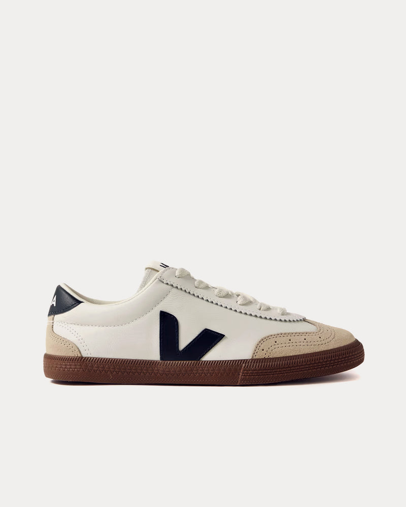 Veja Volley Leather White / Nautico Bark Low Top Sneakers - 1