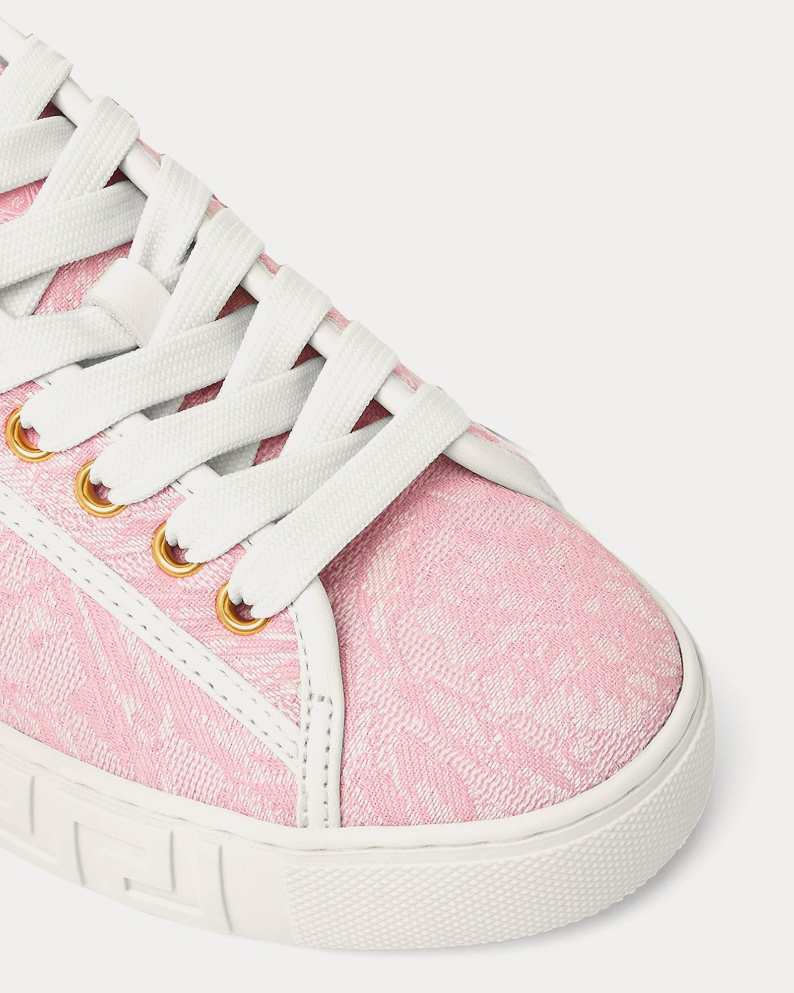 Versace Barocco Greca Print Pink Low Top Sneakers - 2