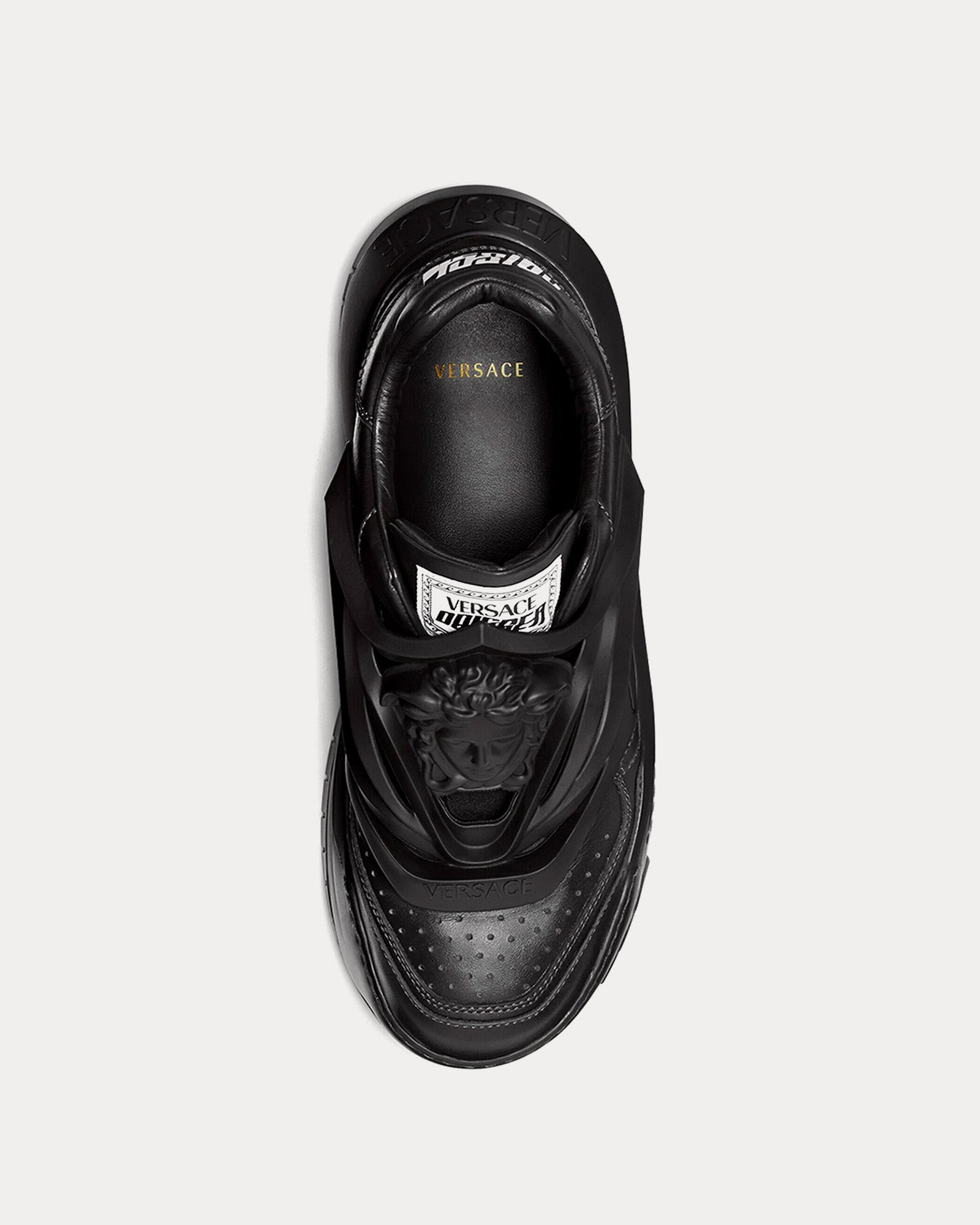 Versace Odissea Leather Black Low Top Sneakers - 2