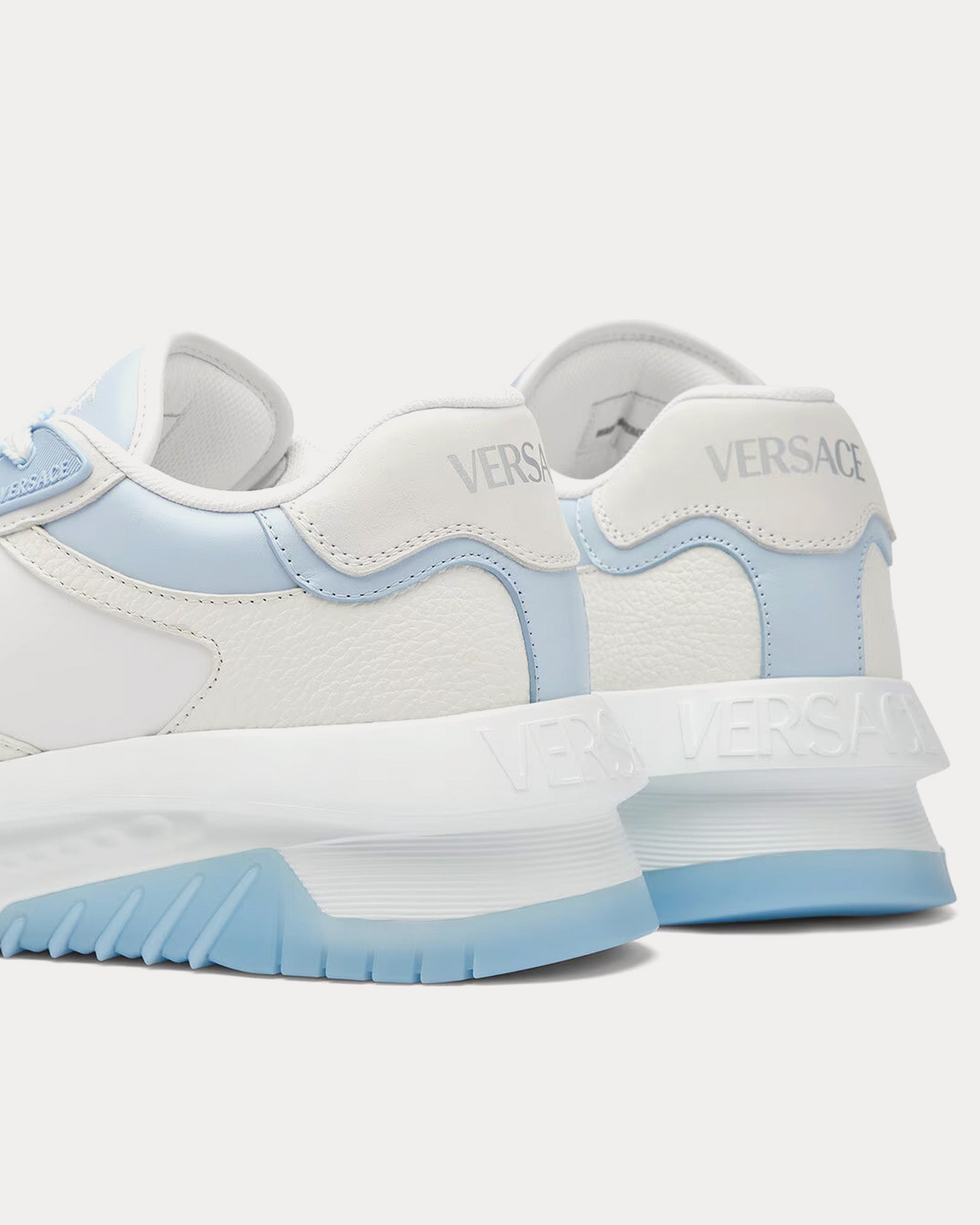 Versace Odissea Leather Blue / White Low Top Sneakers - 3