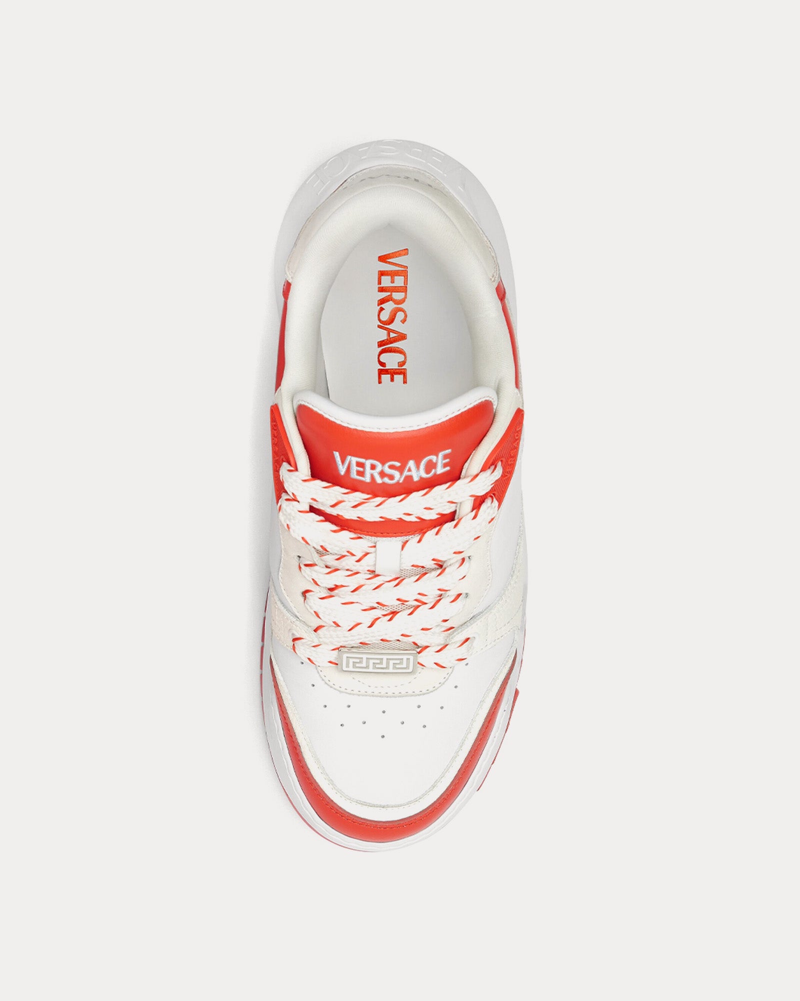 Versace Odissea Leather Coral / White Low Top Sneakers - 2