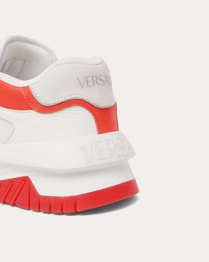 Versace Odissea Leather Coral / White Low Top Sneakers - 3