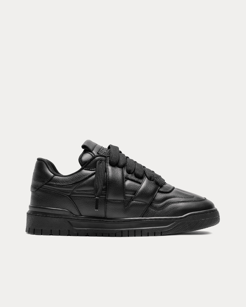 Vicinity Vortex Leather Black Low Top Sneakers - 1