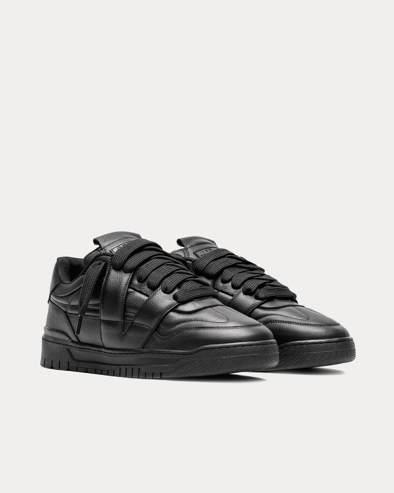 Vicinity Vortex Leather Black Low Top Sneakers - 2