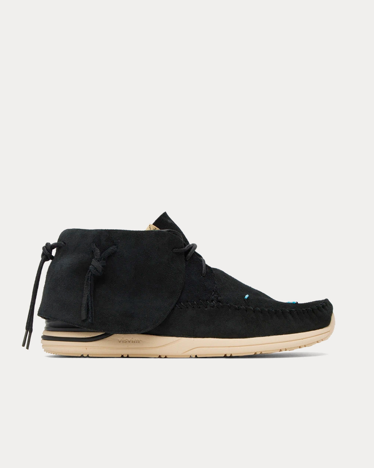 Visvim FBT Lhamo-Folk Black Low Top Sneakers - 1