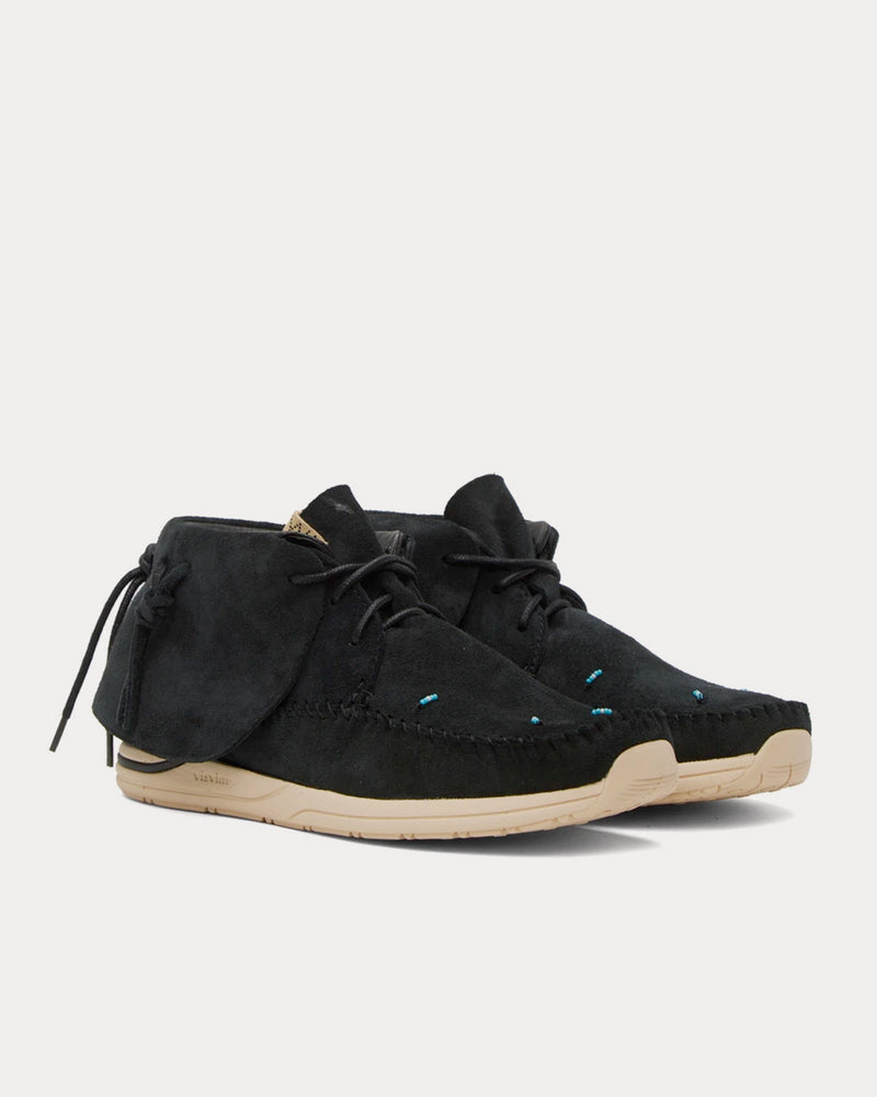 Visvim FBT Lhamo-Folk Black Low Top Sneakers - 2