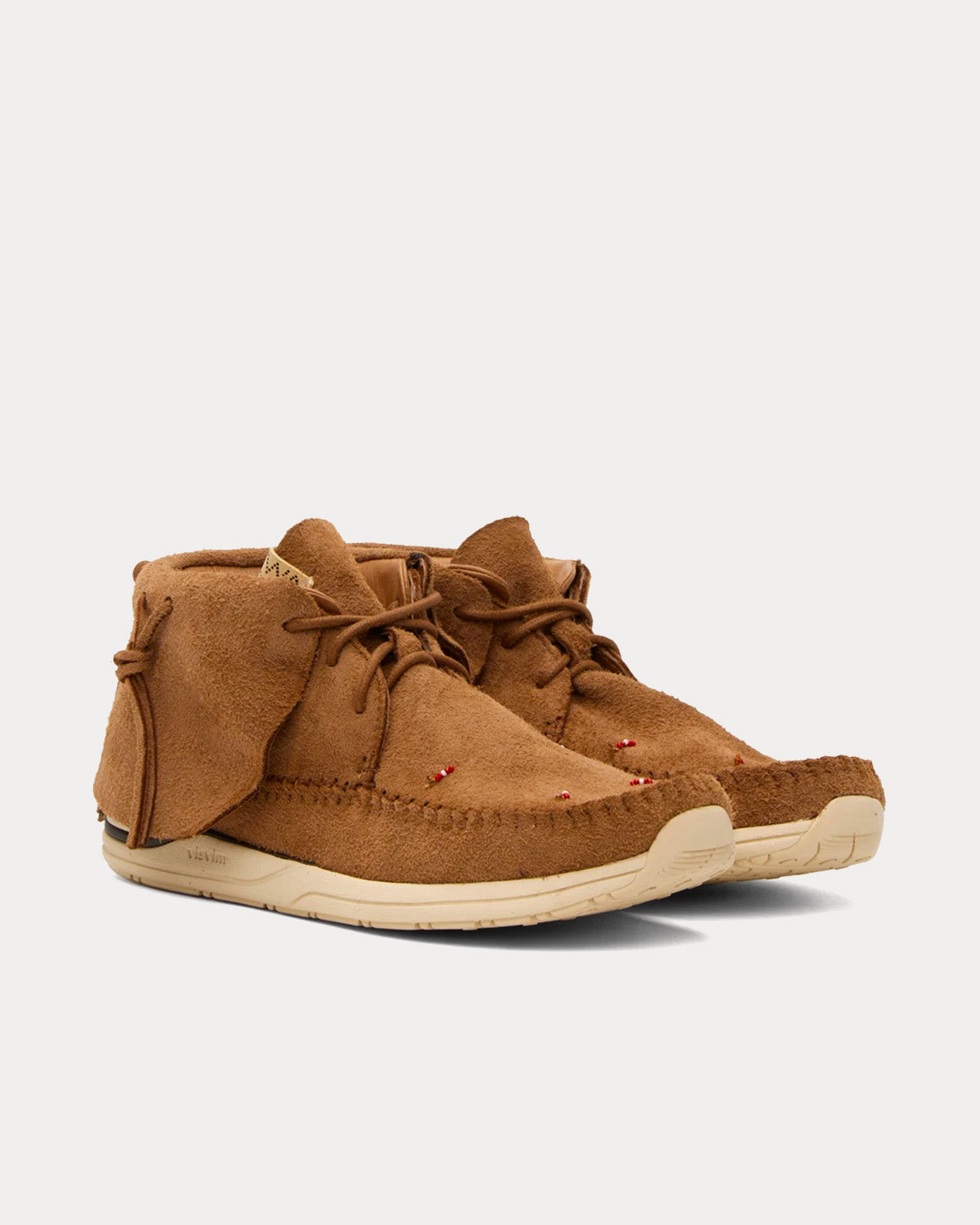 Visvim FBT Lhamo-Folk Light Brown Low Top Sneakers - Sneak in Peace