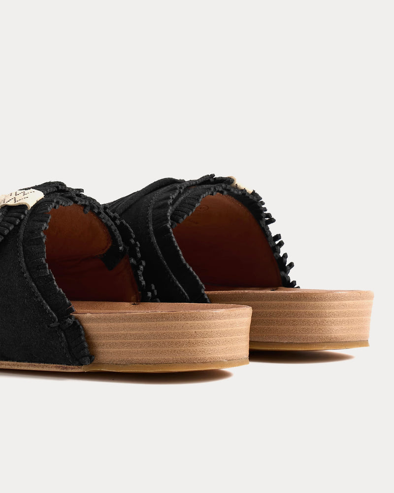 Visvim Christo Shaman-Folk Black Sandals - 2