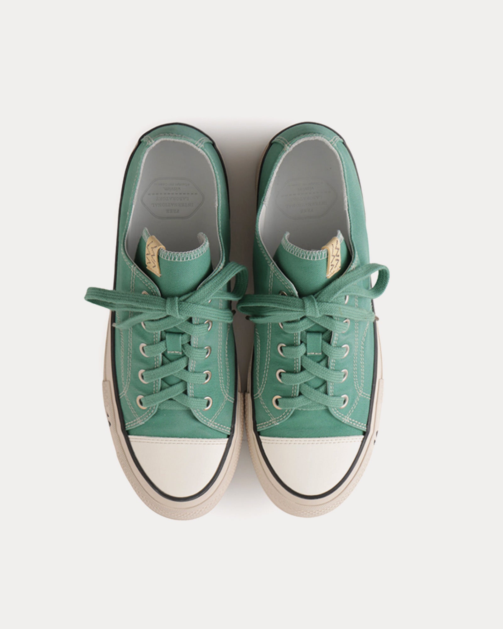 Visvim Skagway L.T Lo Canvas Green Low Top Sneakers - 2