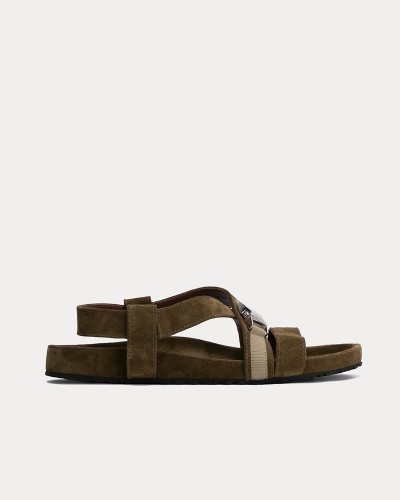 Wales Bonner Promise Leather Olive Green Sandals - 1