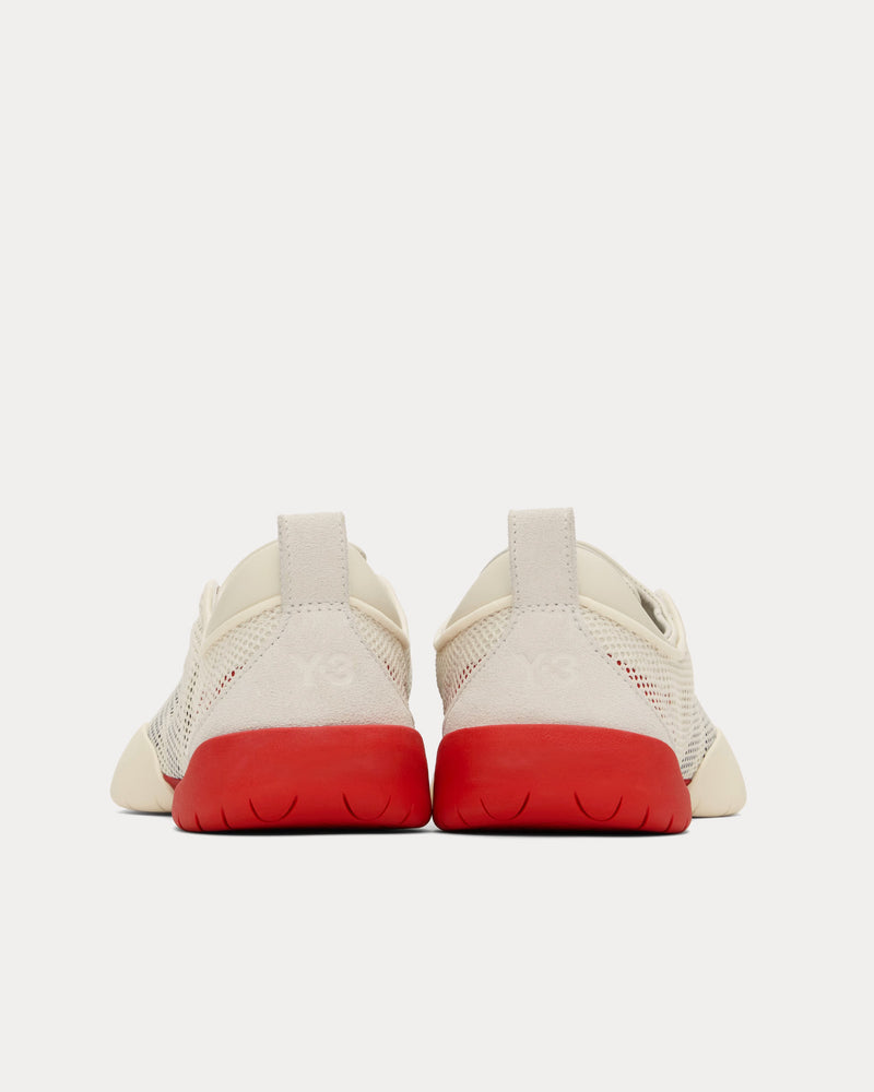 Y-3 Regu Cream White / Red Low Top Sneakers - 3