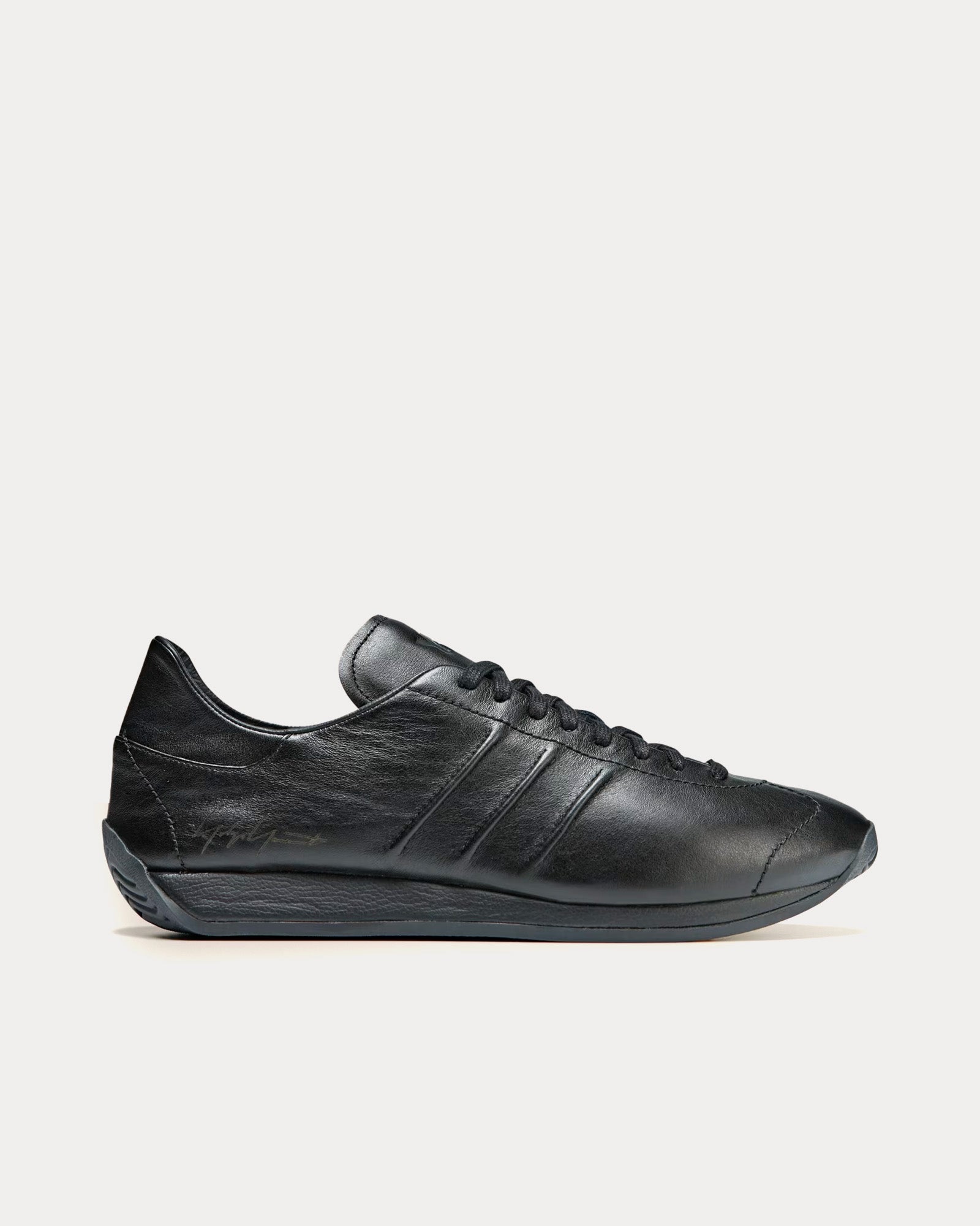 Y-3 Country Leather Black / Black / Black Low Top Sneakers - 1