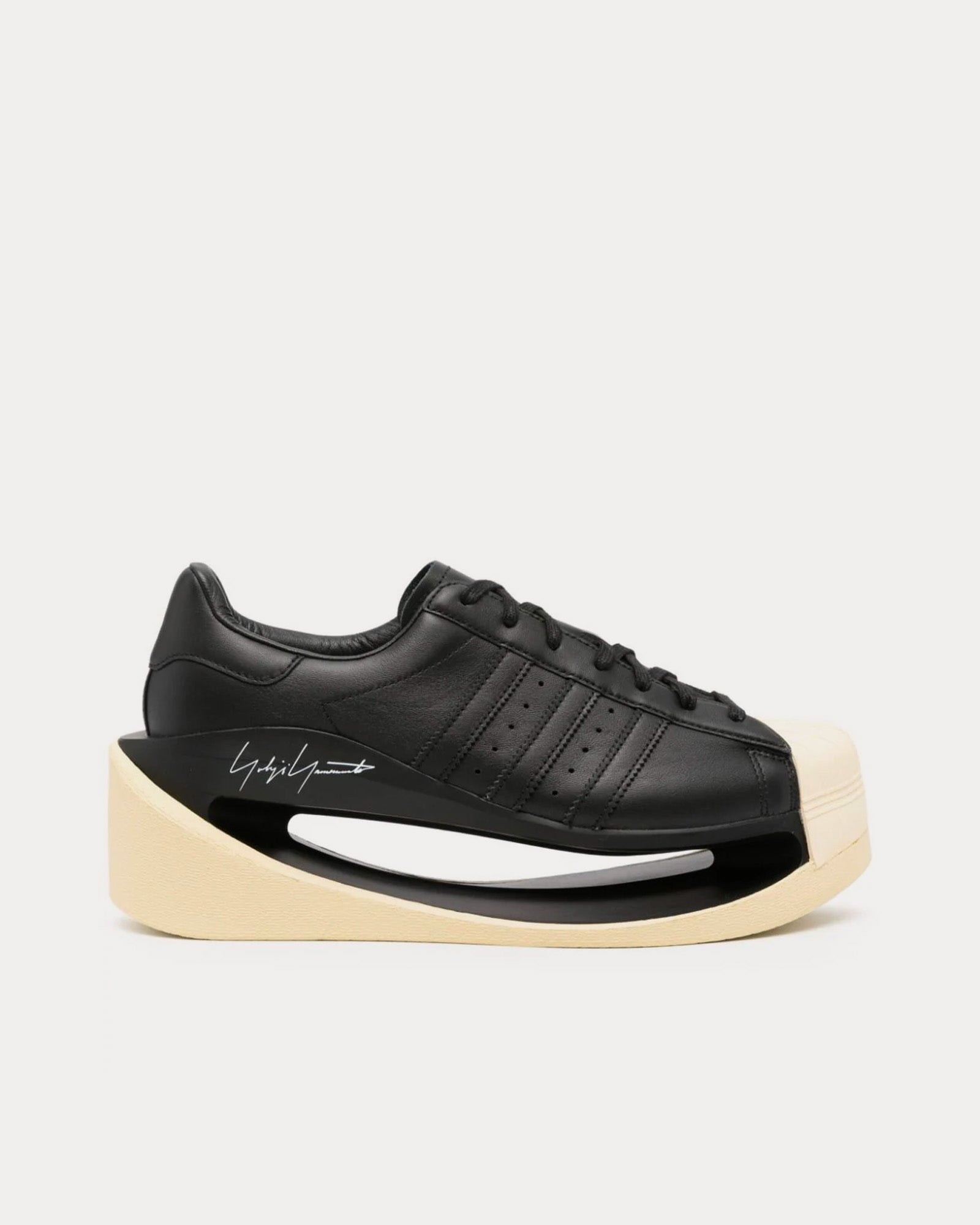 Y-3 Gendo Superstar Black / Black / Easy Yellow Low Top Sneakers - 1