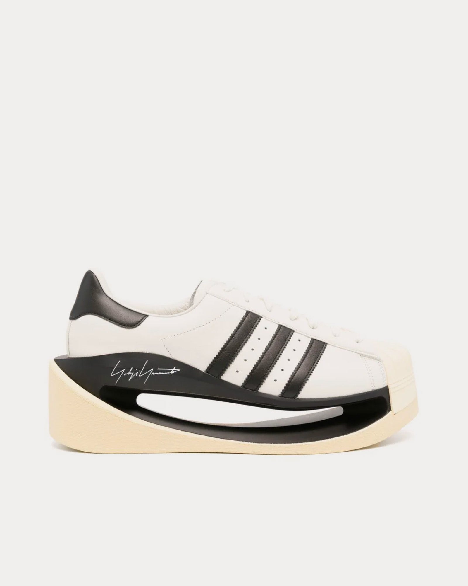 Y-3 Gendo Superstar Off White / Black / Easy Yellow Low Top Sneakers - 1