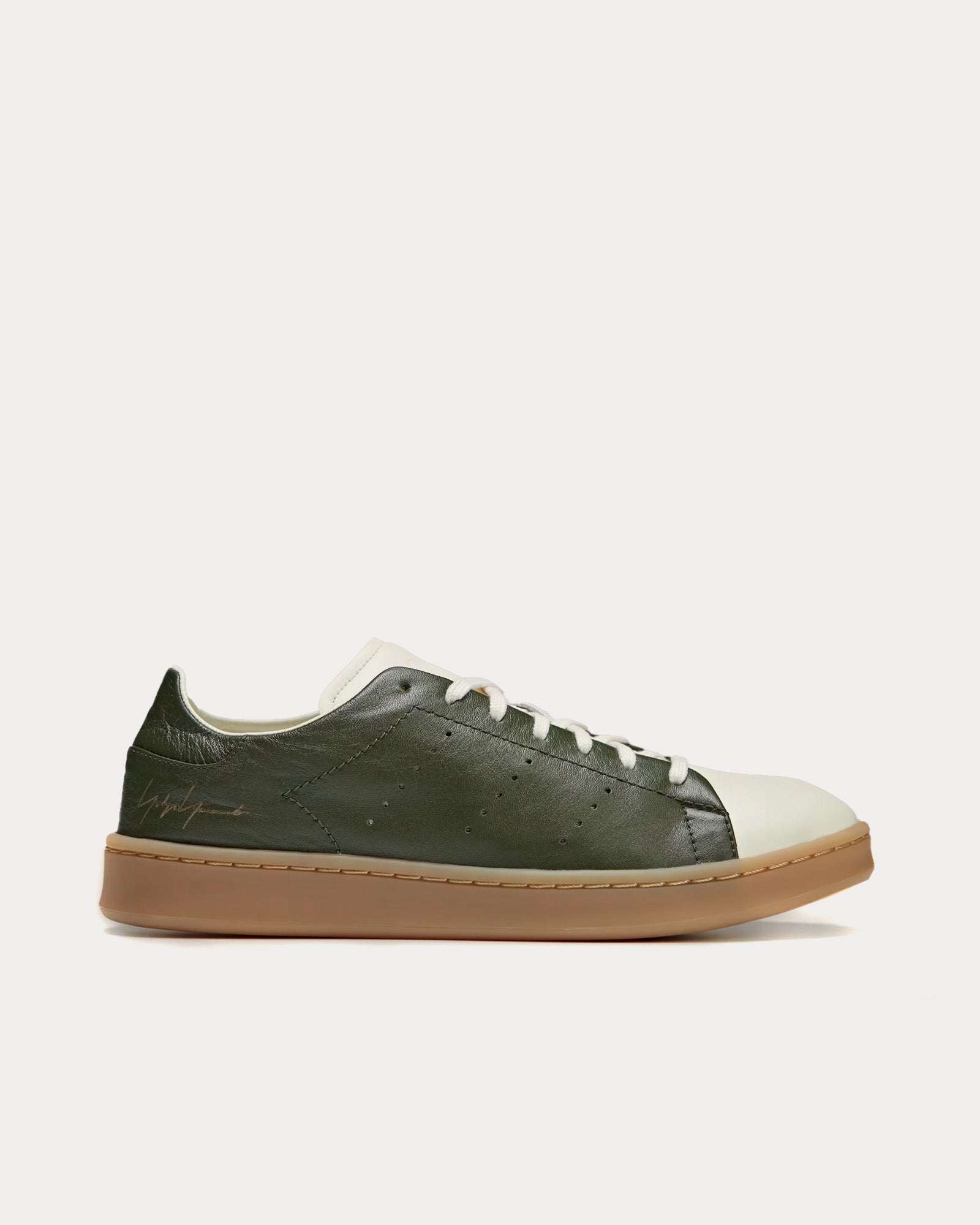 Y-3 Stan Smith Leather Night Cargo / Night Cargo / Cream White Low Top Sneakers - 1