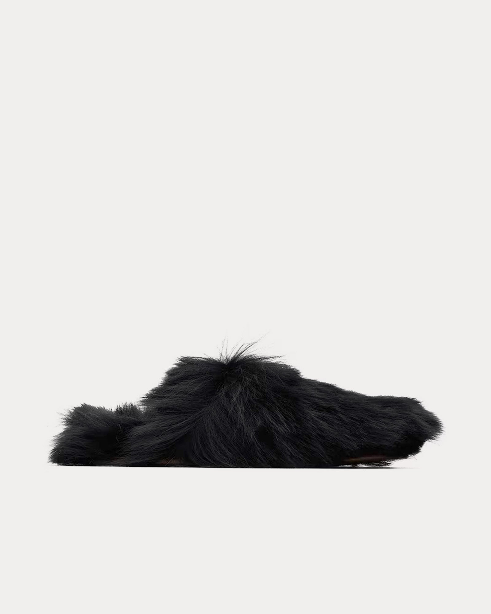 Yves Salomon Toscana Lambskin Noir Slippers - 1