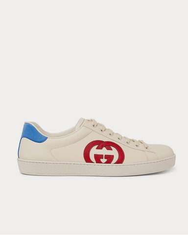 Gucci Ace Suede-Trimmed Leather  White low top sneakers