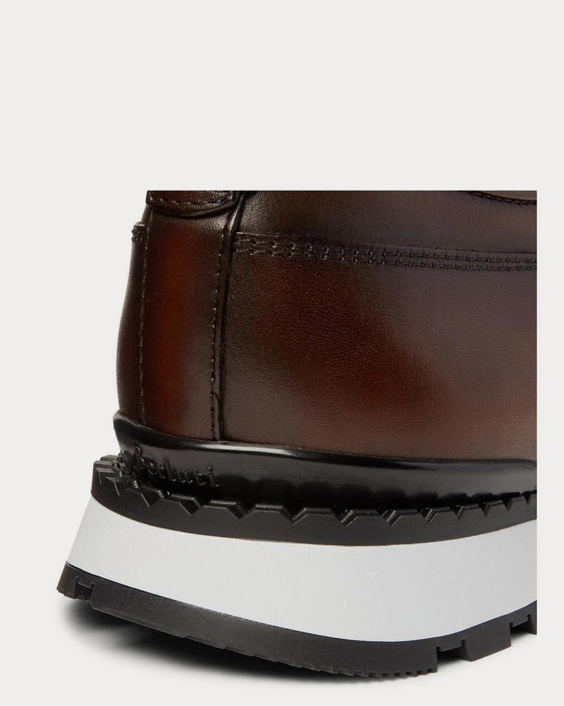 Berluti - Men - Fast Track Scritto Venezia Leather Sneakers Brown - UK 8.5