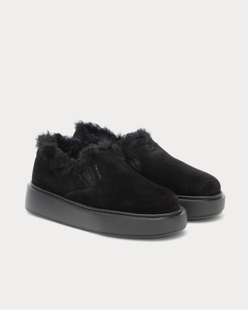 Prada fur shop lined sneakers