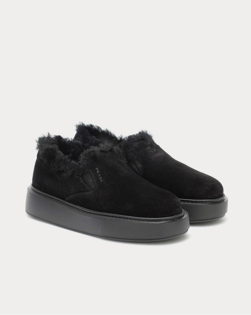 Prada Shearling-lined suede Nero Low Top Sneakers - 2